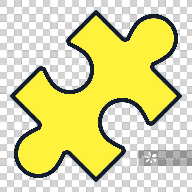 黄色拼图元素极简彩色图标图片素材