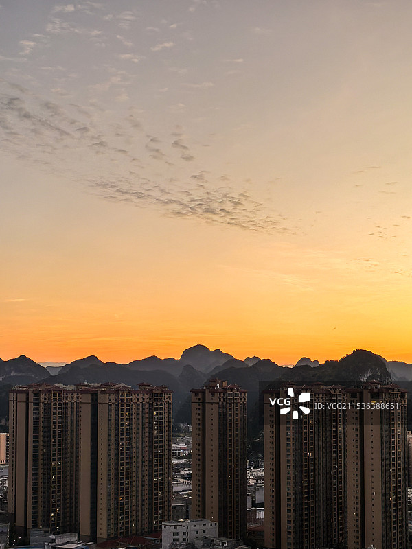 天等县治愈晚霞系列（一）图片素材