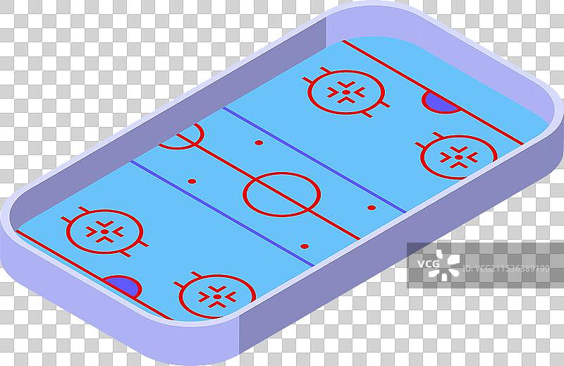 空旷的冰球场等距图图片素材