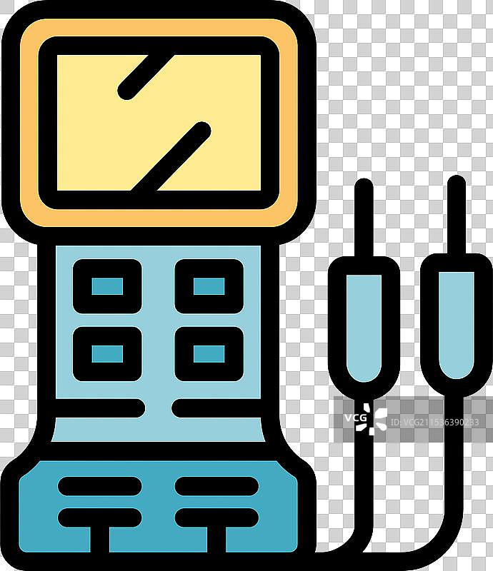 带探头的数字万用表正在测量图片素材