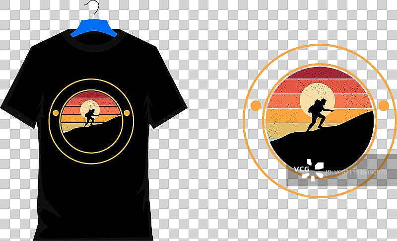 登山主题T恤设计图片素材
