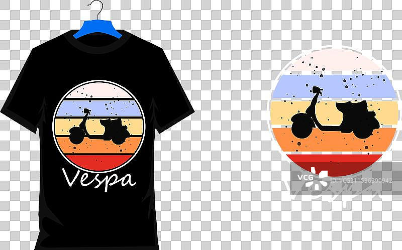 复古怀旧的威斯帕T恤设计图片素材