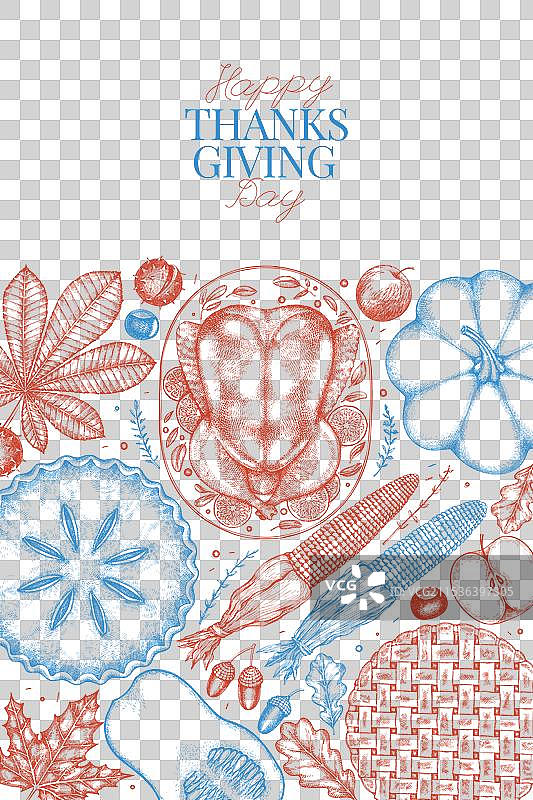 手绘感恩节菜单设计模板图片素材