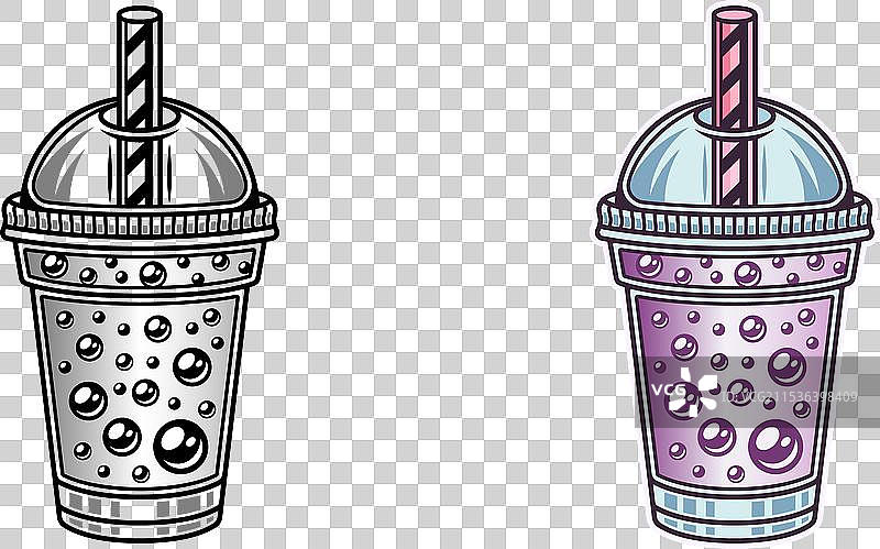 双杯奶茶套装图片素材