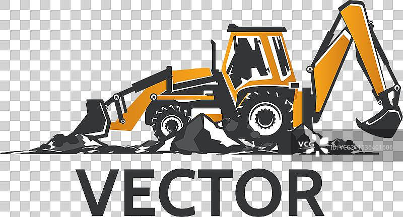 挖掘机拖拉机在图片素材