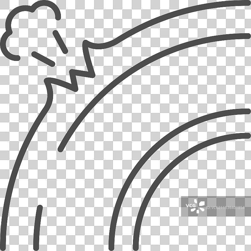 轮胎刺破线条轮廓图标图片素材