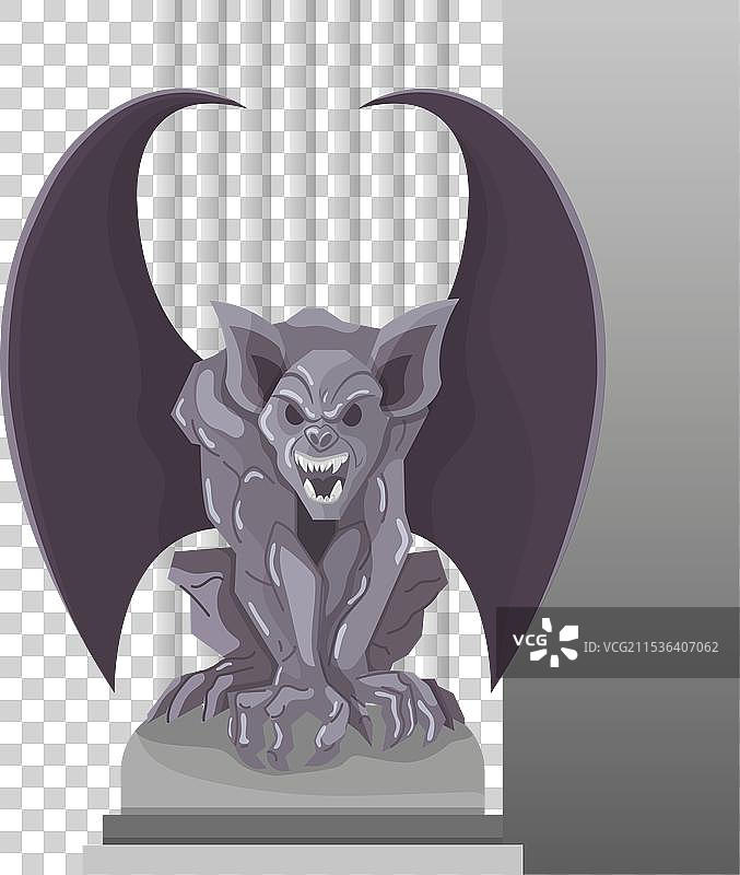 孤立的可怕石像鬼幻想角色图片素材