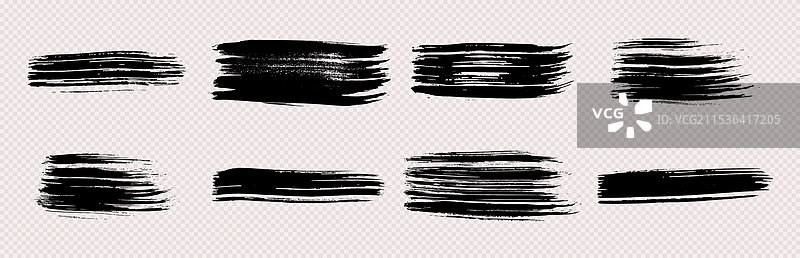 一组黑色手绘笔触图片素材