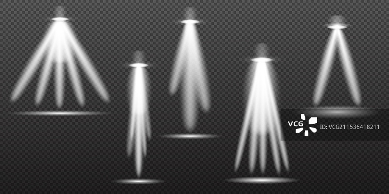聚光灯白光效果，来自灯具的光线图片素材