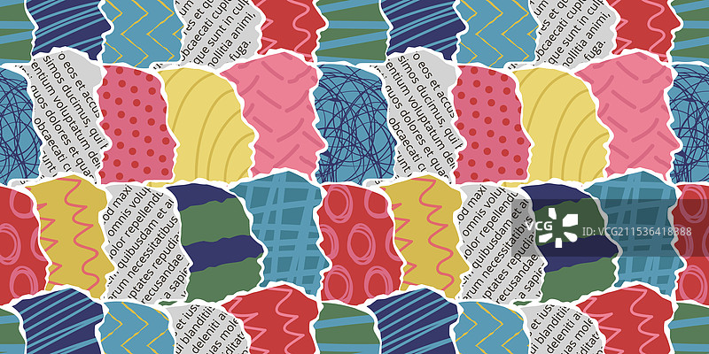 人群头部抽象艺术纸张社会图片素材