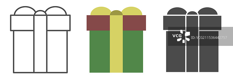 新年和圣诞节设计的新礼品盒图片素材