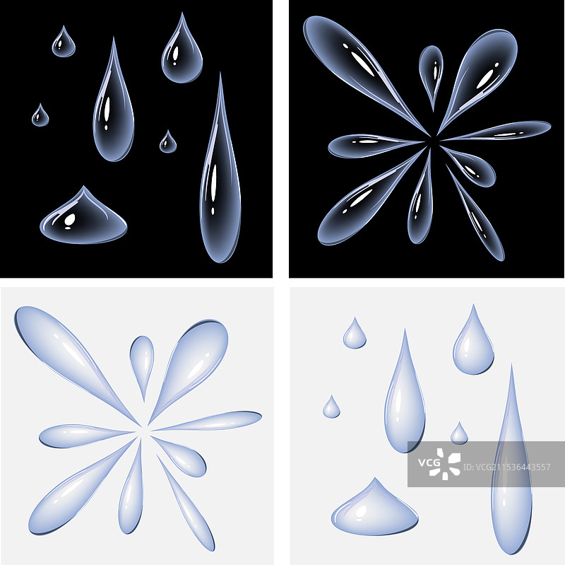 不同形状的液体滴珠图片素材