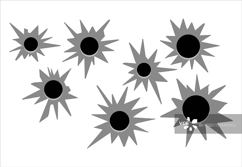 墙壁上的子弹孔枪击痕迹图片素材