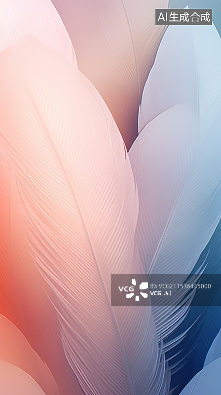 【AI数字艺术】轻柔粉色梦幻羽毛背景图片素材
