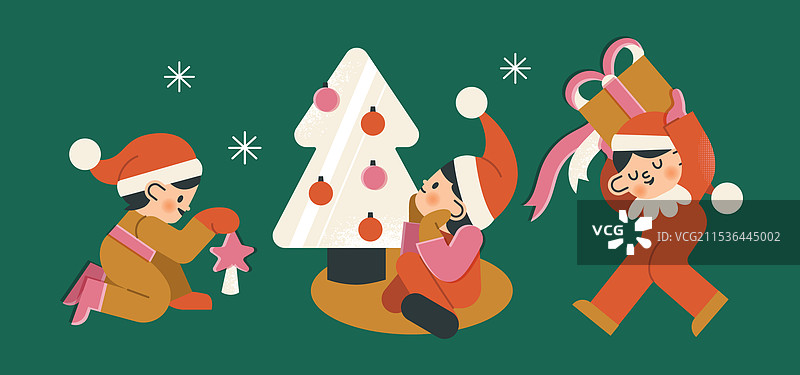 穿着圣诞服装的精灵图片素材