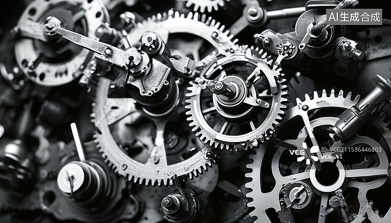 【AI数字艺术】机械齿轮机械表齿轮图片素材