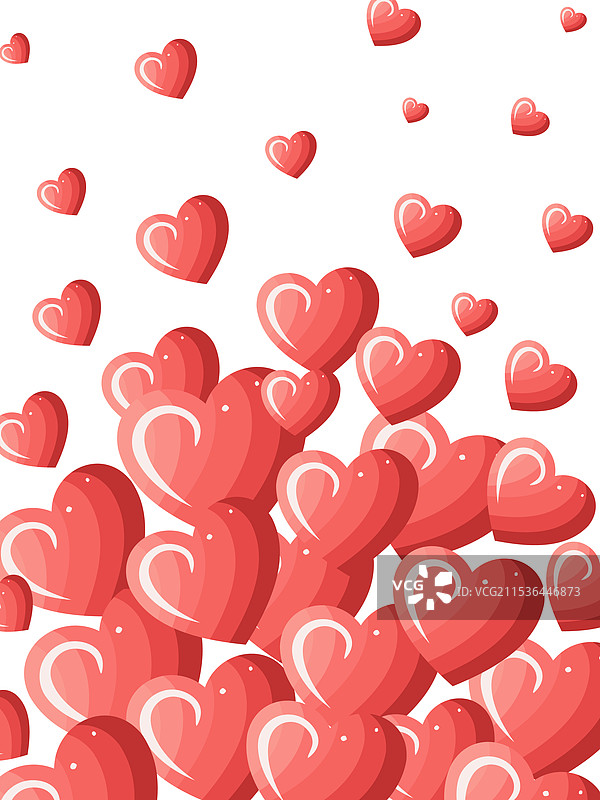 节日浪漫横幅，上面有白色背景的心形图案图片素材