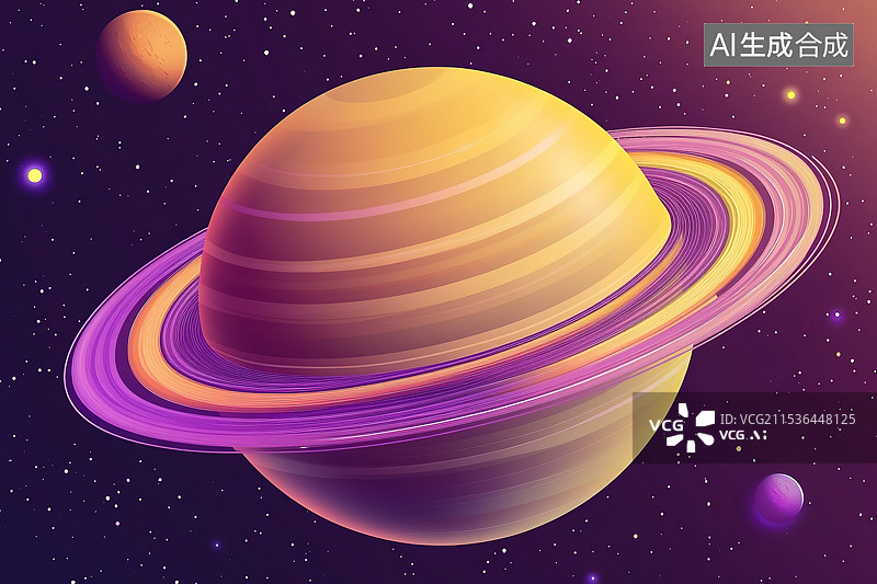 【AI数字艺术】卡通风格彩色星球插画图片素材