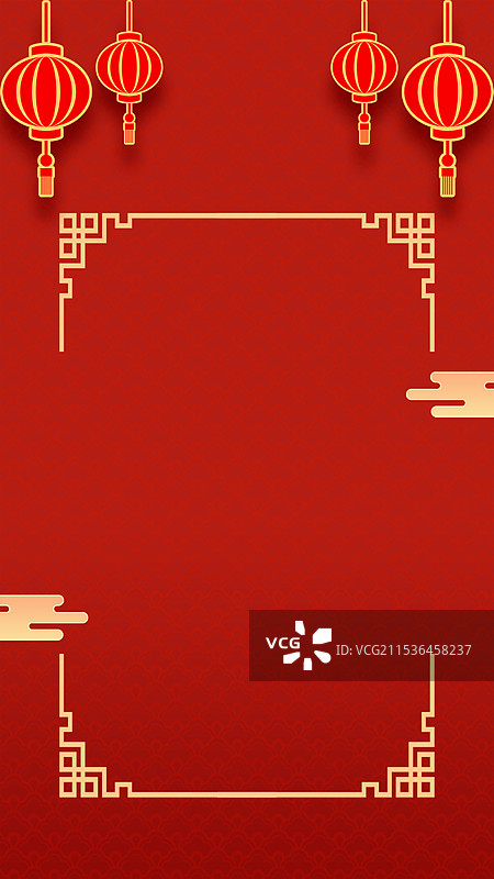 新中式高级感2025年新年蛇年节日元旦新年跨年企业年会新年剪纸灯笼金蛇迎春插画背景图片素材