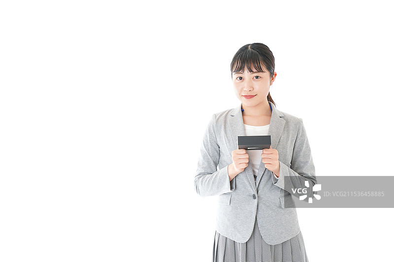 年轻女商人赠送礼物图片素材