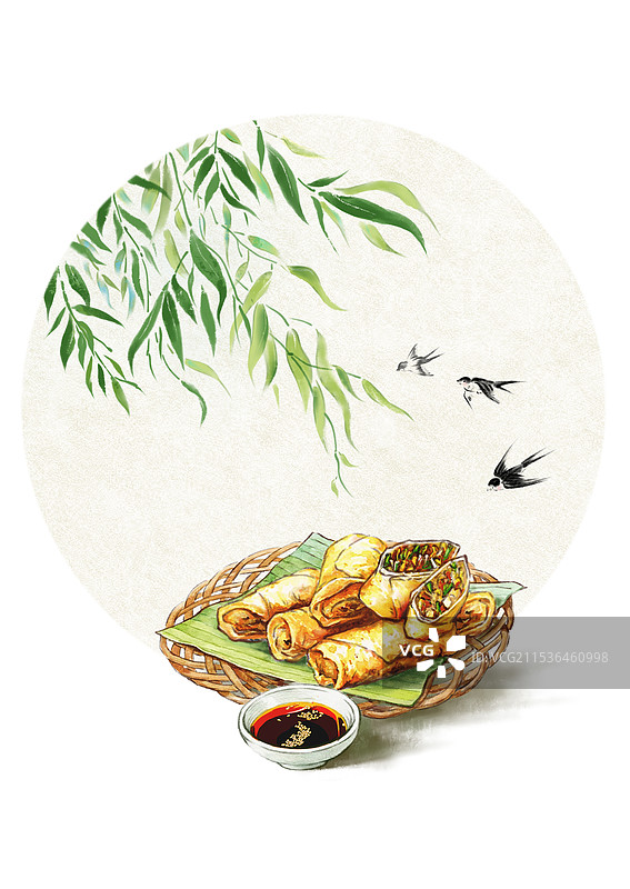 24节气和美食—立春（咬春/春卷）图片素材