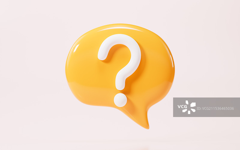 卡通疑虑表情疑惑问号3D渲染图片素材