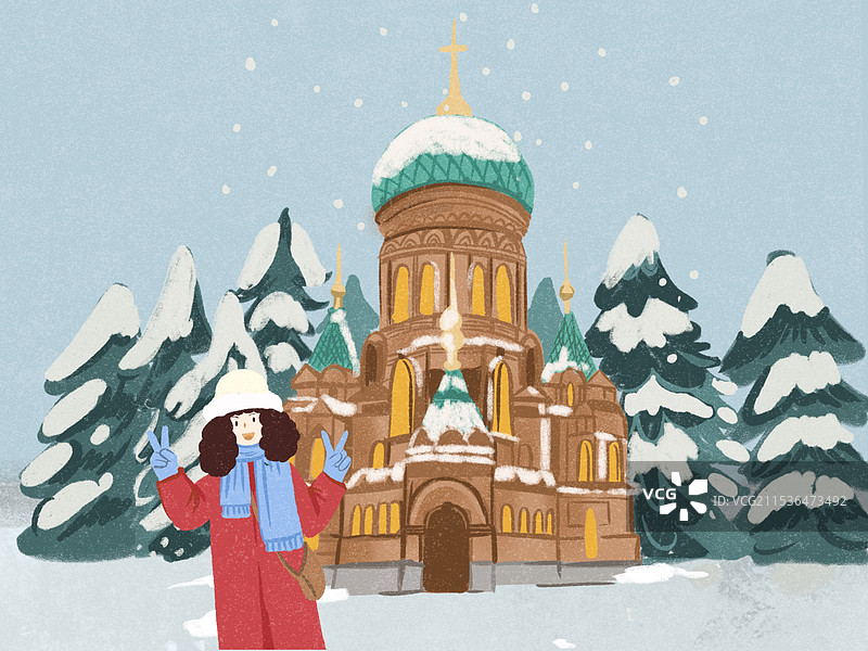 圣索菲亚大教堂游客打卡图片素材