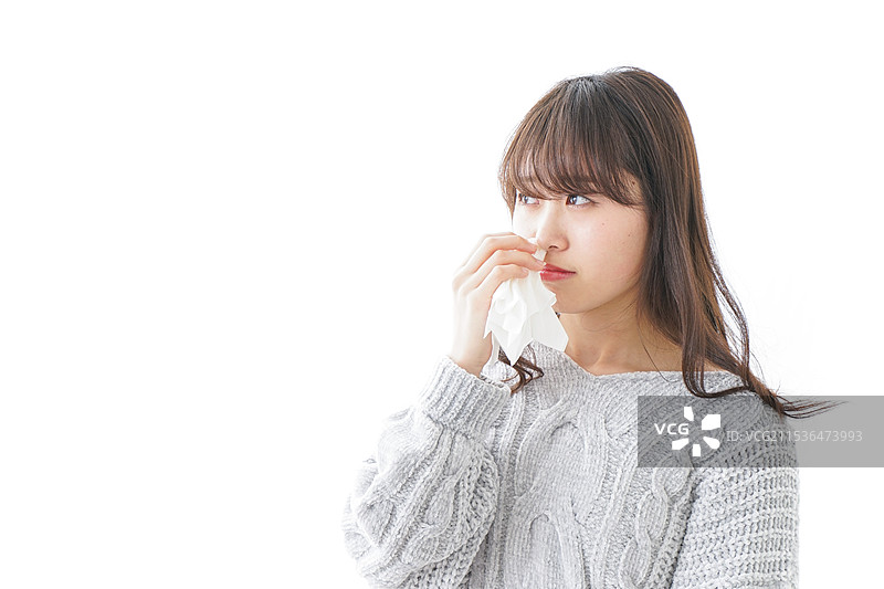 鼻子流血的女人图片素材