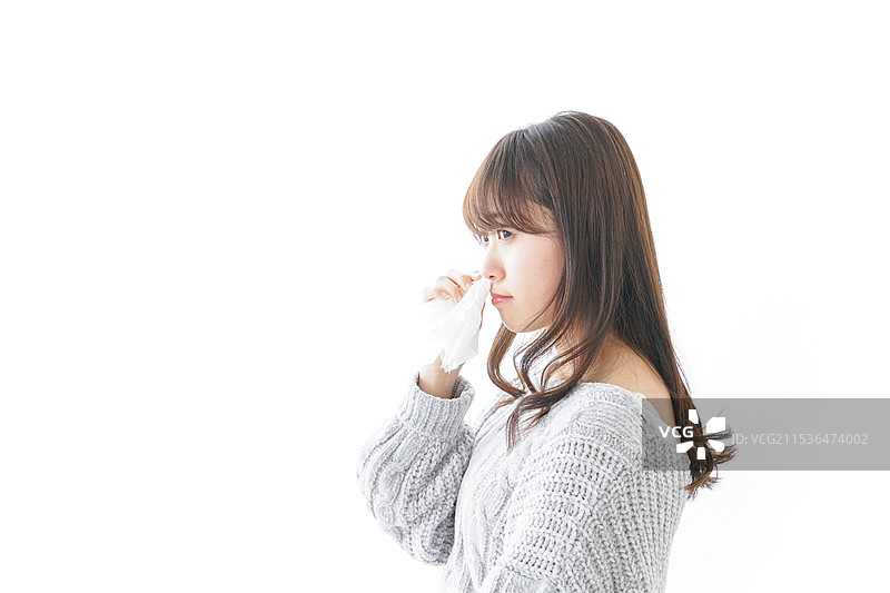 鼻子流血的女人图片素材