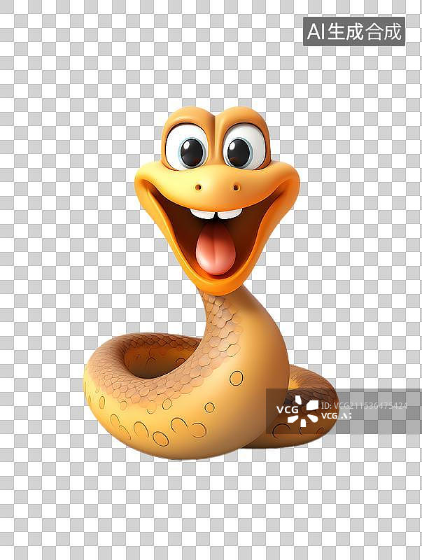 【AI数字艺术】3D小蛇 蛇年免抠元素图片素材