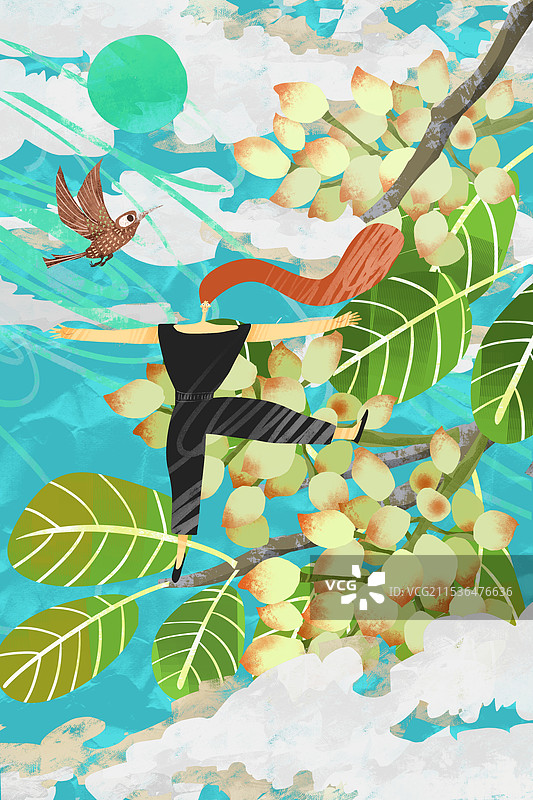 开心果树插画图片素材