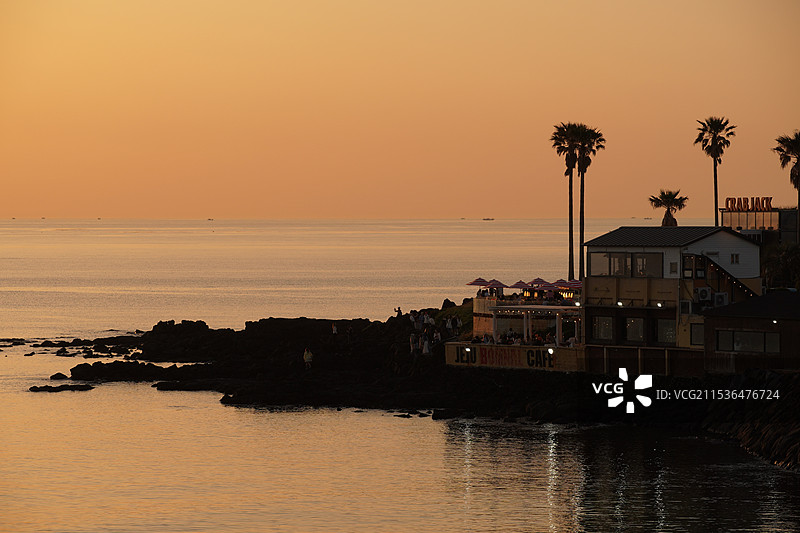 济州岛 海边落日图片素材