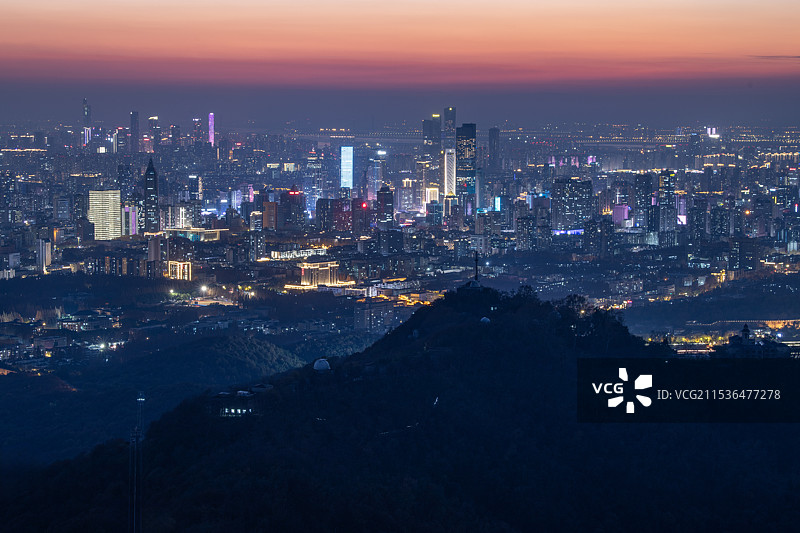 南京紫金山百万夜景图片素材