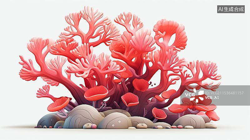 【AI数字艺术】卡通海底珊瑚插画图片素材