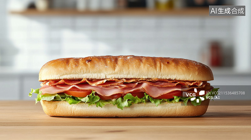 【AI数字艺术】培根汉堡图片素材