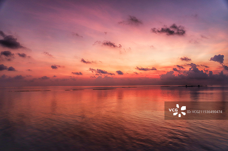 西沙群岛的朝霞图片素材