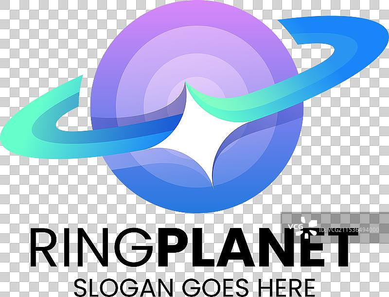 彩色渐变风格的行星环标志图片素材