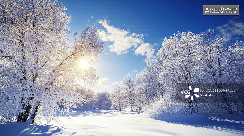 【AI数字艺术】雪后天空图片素材