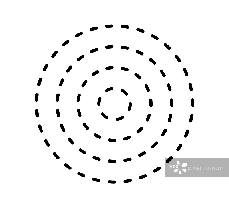 黑白色虚线同心圆图标图片素材