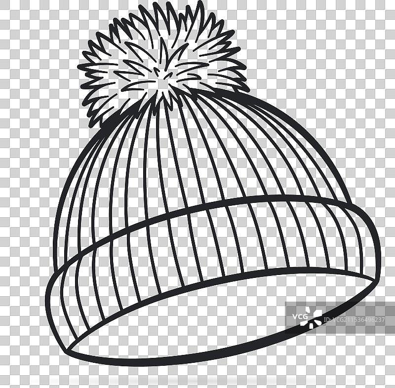 黑色冬季帽子的绘画图片素材