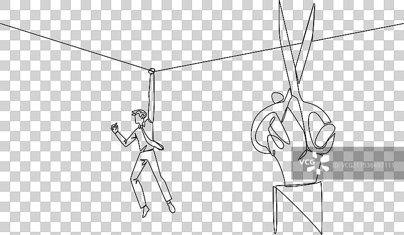 单线条连续画的商人图片素材