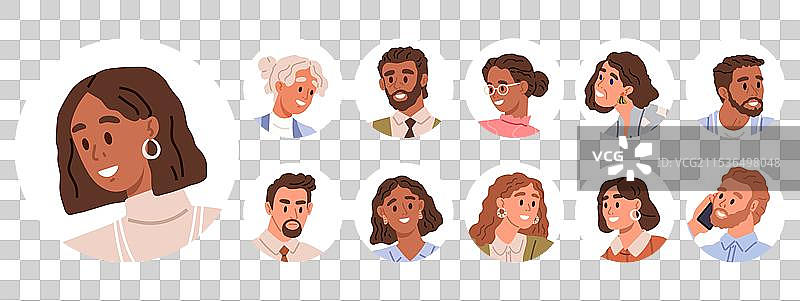 人们的头像识别与个人成就图片素材