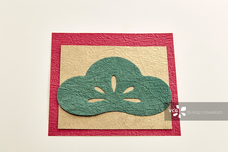 年贺状模板，日本纸，松叶图片素材