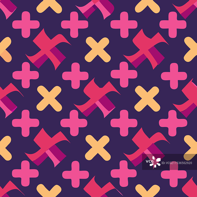 充满活力的图案，展示了一系列十字架图片素材