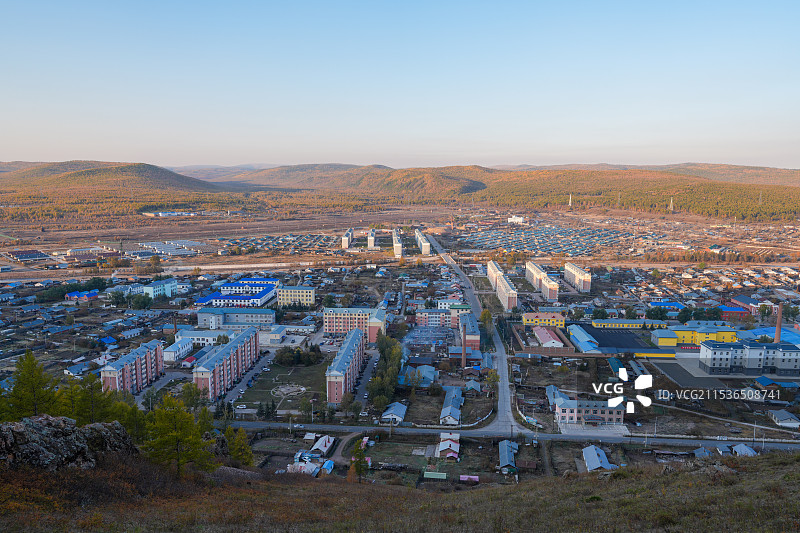 俯瞰莫尔道嘎镇图片素材