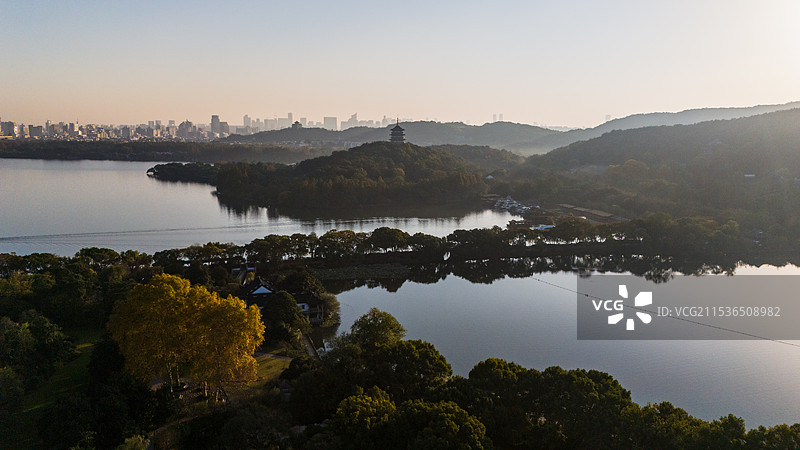 杭州西湖花港观鱼秋色图片素材