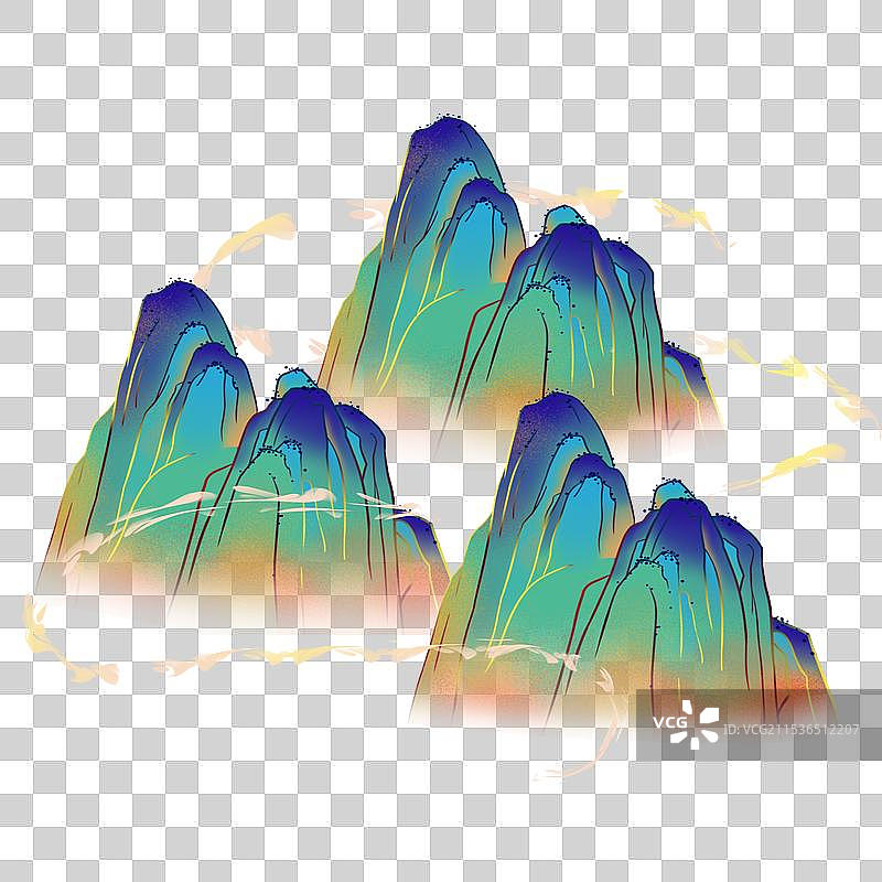 免扣国风山插画山水画图片素材