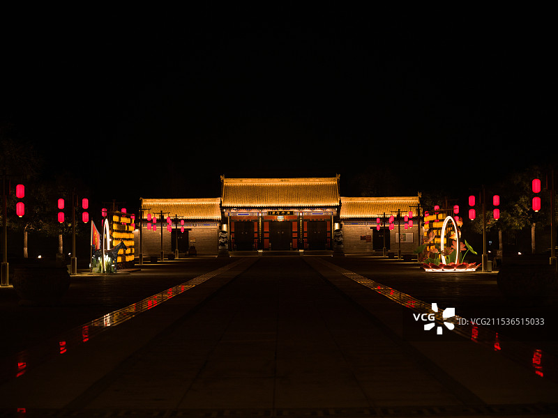 河北邯郸广府古城夜景图片素材