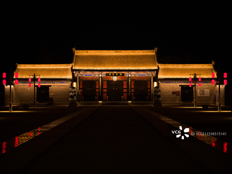 河北邯郸广府古城夜景图片素材
