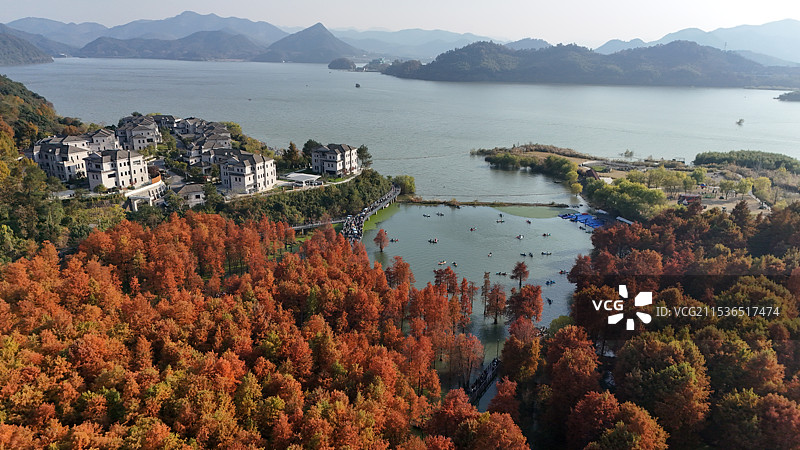 青山湖秋色图片素材